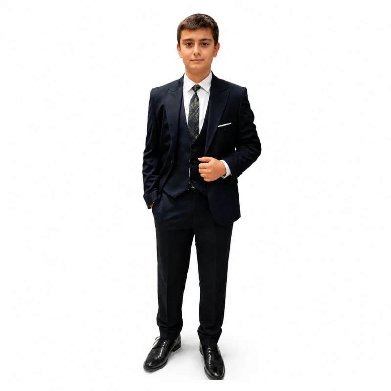 ست رسمی پسرانه کت و شلوار سه‌تکه مجلسی مدل child