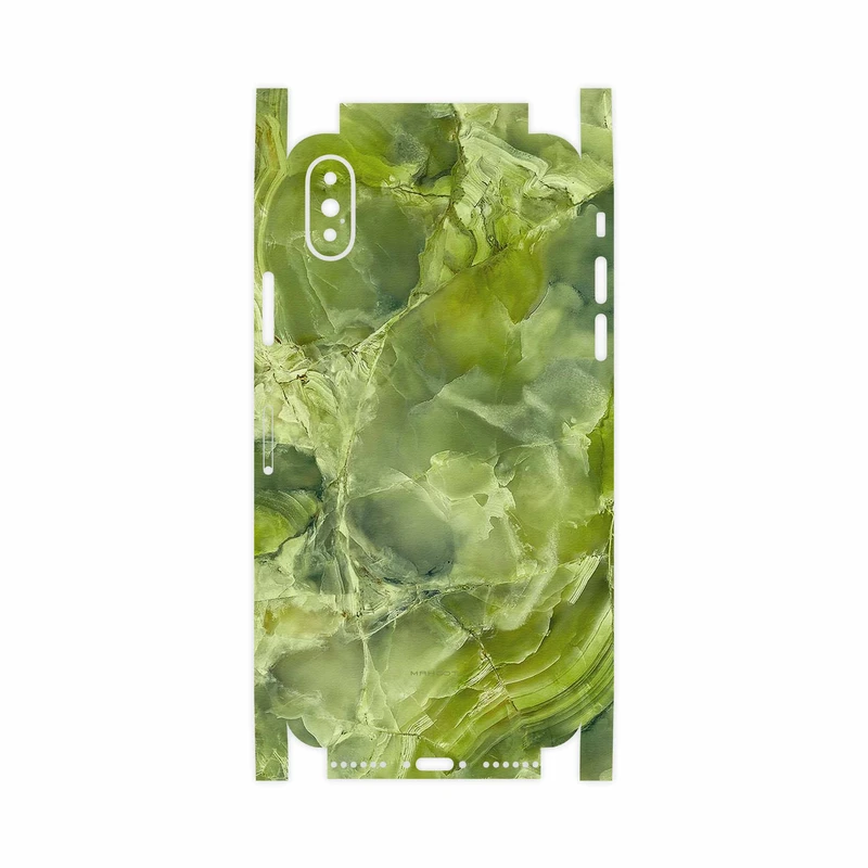 برچسب پوششی ماهوت مدل Green Crystal Marble-FullSkin مناسب برای گوشی موبایل اپل iPhone X