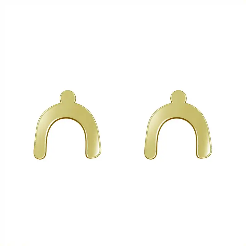 گوشواره طلا 18 عیار زنانه مدوپد مدل هندسی کد GA1-15101