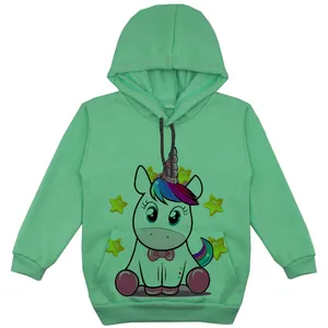 هودی دخترانه مدل تکشاخ F08 رنگ سبز