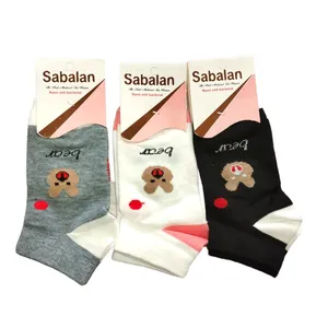 جوراب ساق کوتاه دخترانه مدل خرسی لبخند 02