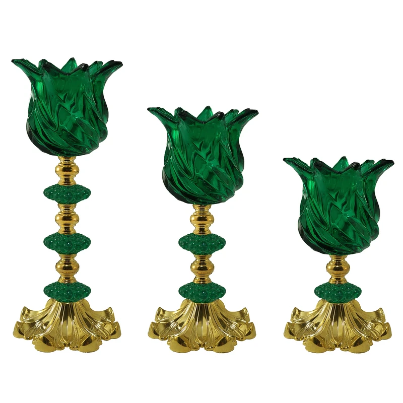 شمعدان مدل رومیزی پیچی کد 001 بسته 3 عددی