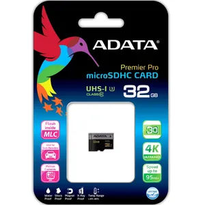کارت حافظه‌ microSDHC ای دیتا مدل Premier Pro کلاس 10 استاندارد UHS-I U3 سرعت 95MBps ظرفیت 32 گیگابایت