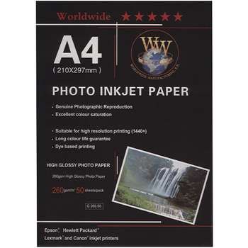 کاغذ عکس Word Wide مدل Photo Injection سایز A4 - بسته 50 عددی