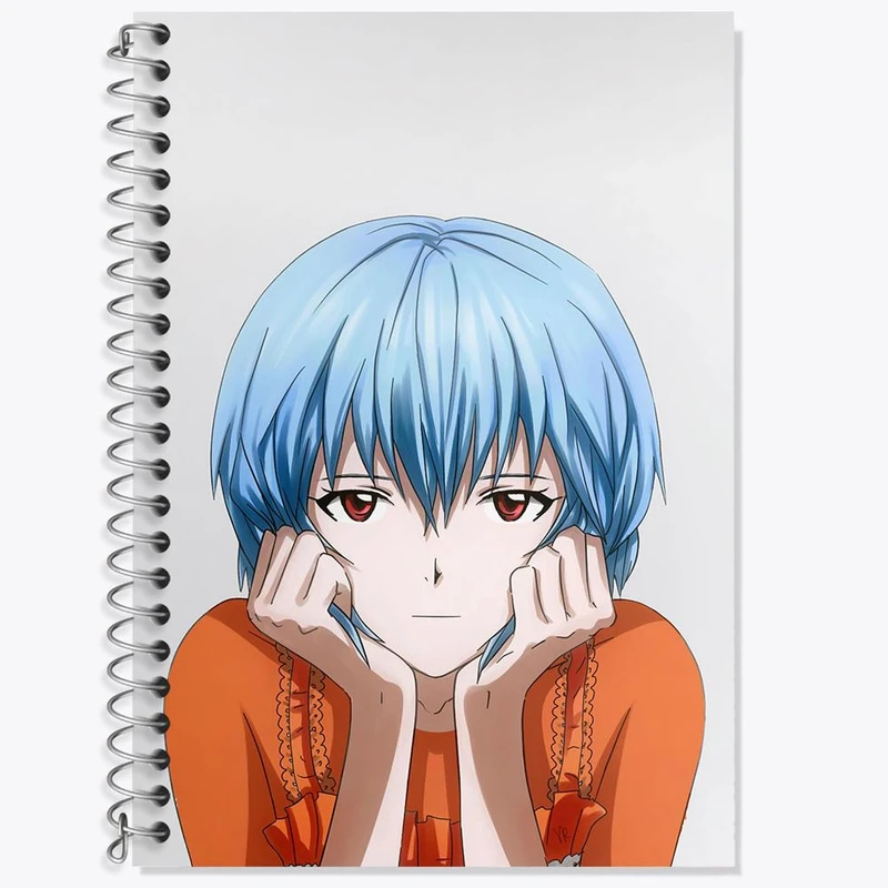 دفتر زبان 50 برگ خندالو مدل دو خط طرح ری آیانامی انیمه اونگلیون کد 13802