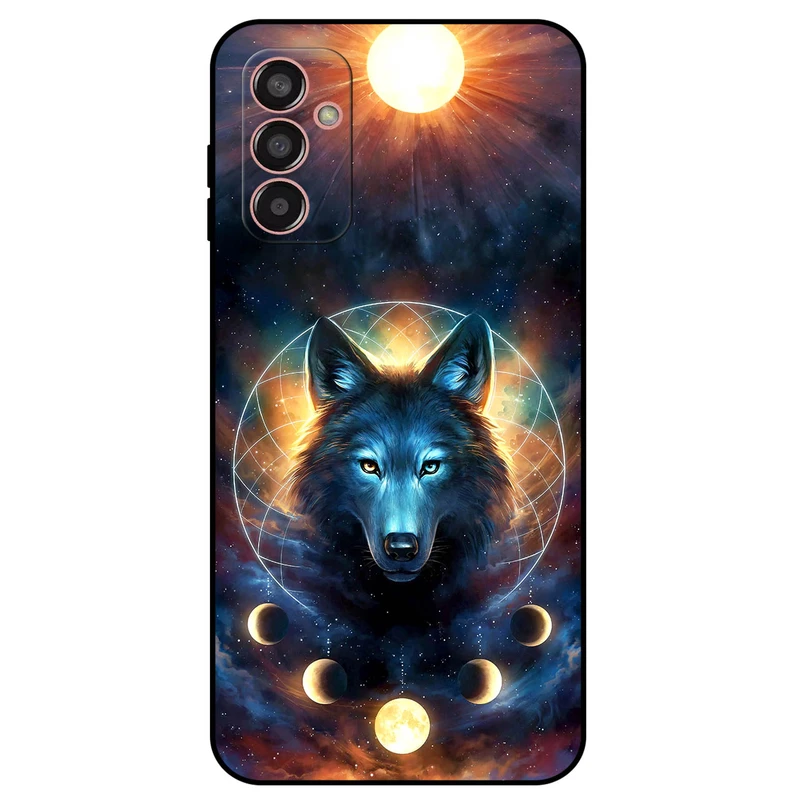 کاور مگافون طرح گرگ و ماه مدل 8006 مناسب برای گوشی موبایل سامسونگ Galaxy F13   