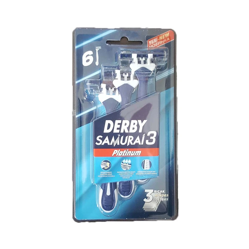 خود تراش دربی مدل samurai3 بسته 6 عددی