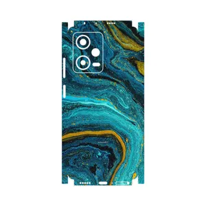 MAHOOT Turquoise marblewith golden streaks-FullSkin Cover Sticker for Xiaomi Redmi Note 12 Pro 5G