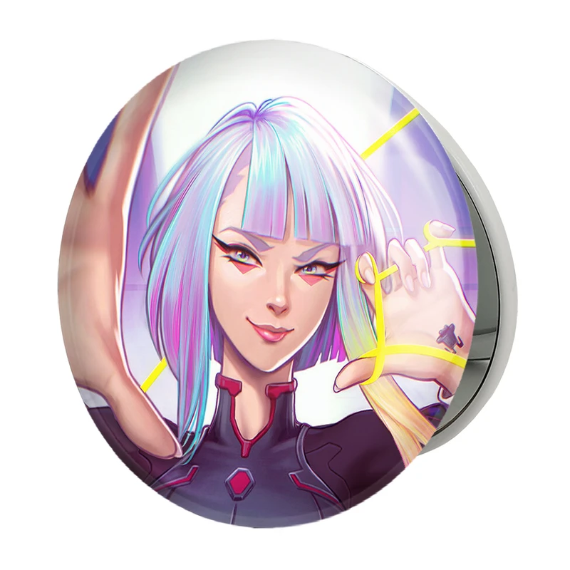 آینه جیبی خندالو طرح لوسی انیمه سایبرپانک مدل تاشو کد 23973 