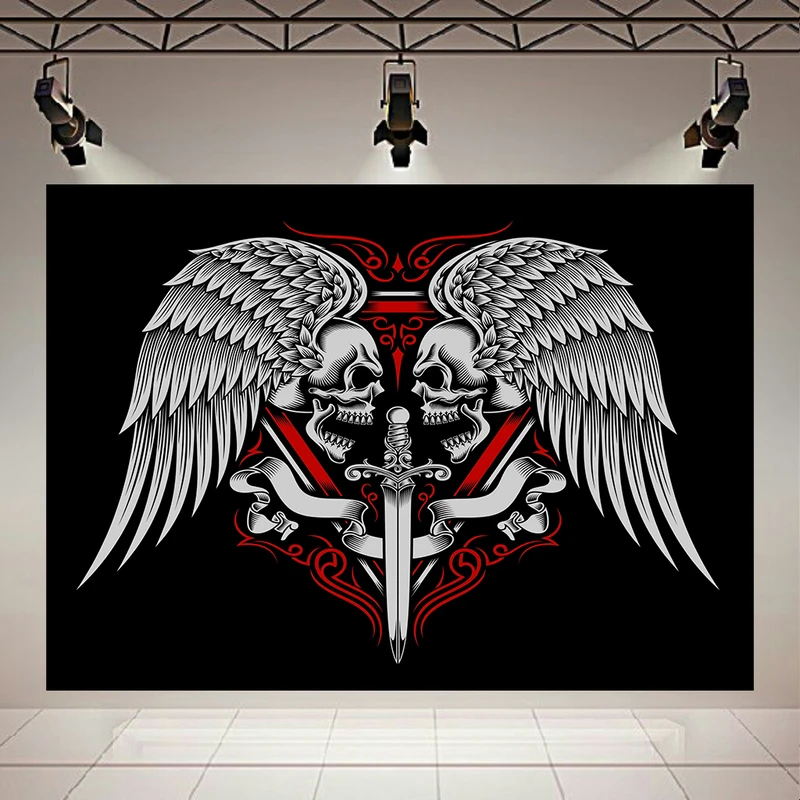 تابلو بوم طرح بال ها مدل اسکلت و شمشیر کد AR3027