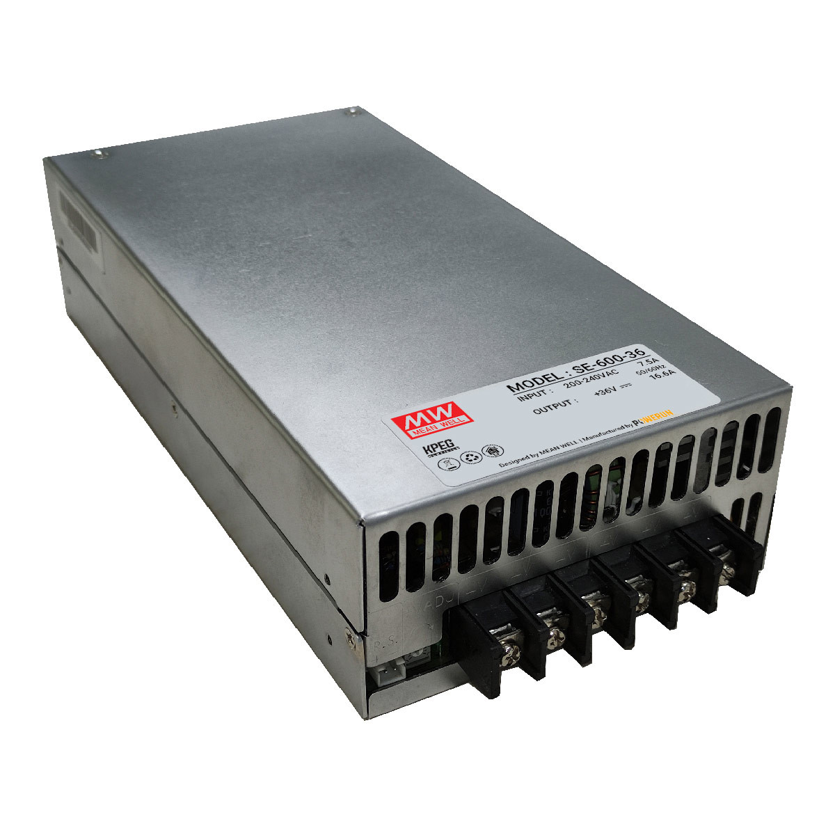 منبع تغذیه سوئیچینگ 36 ولت 16.6 آمپر مینول پاوران  مدل SE-600-36