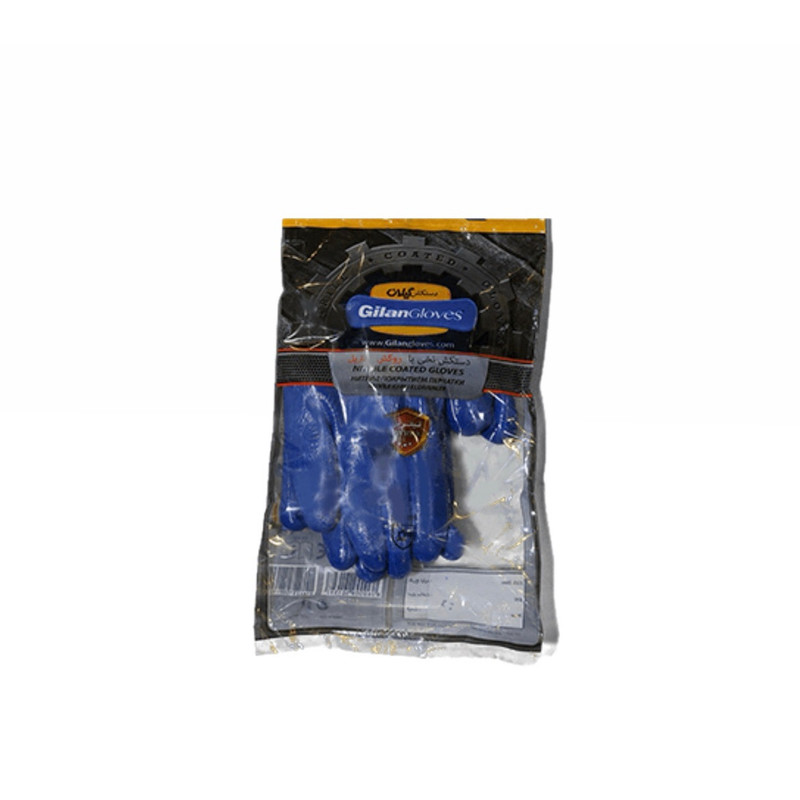 دستکش ایمنی گیلان مدل نیتریل لبه دار XL مجموعه 2 عددی