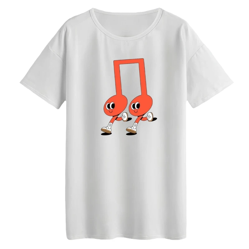 تی‌شرت لانگ آستین کوتاه زنانه مدل نوت خوشحال