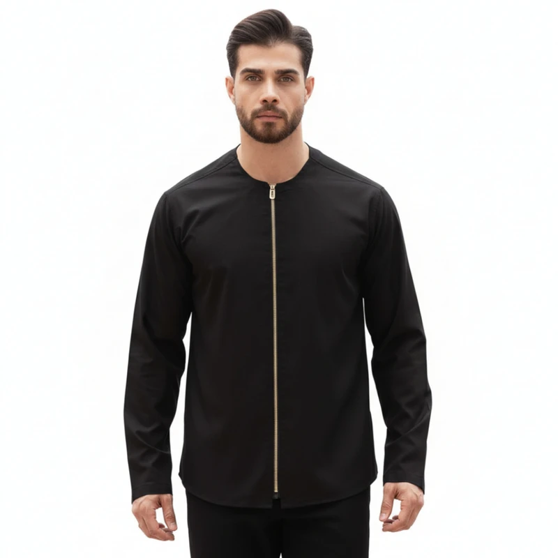 پیراهن آستین بلند یقه دیپلمات مردانه مدل S 50