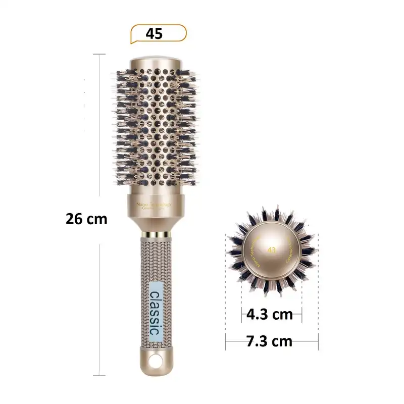 برس مو کلاسیک مدل گرد نانو سرامیکی کد S-45