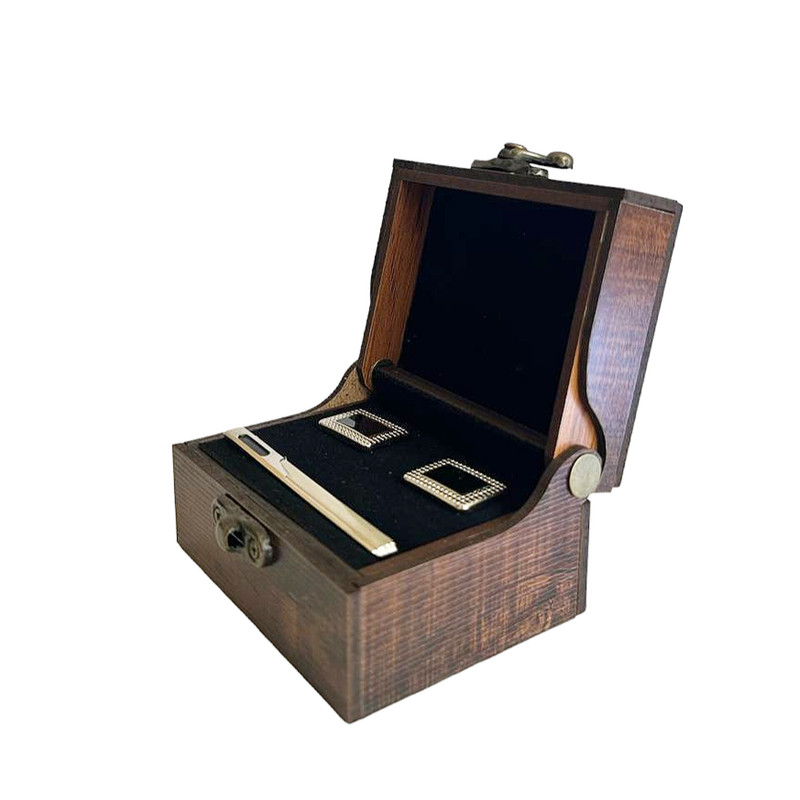 ست دکمه سردست و گیره کراوات مردانه مدل w1012