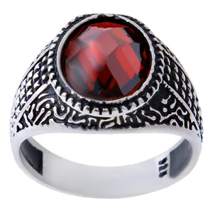 انگشتر نقره مردانه بازرگانی میلادی مدل سنگ اونیکس ترک کد AM_447