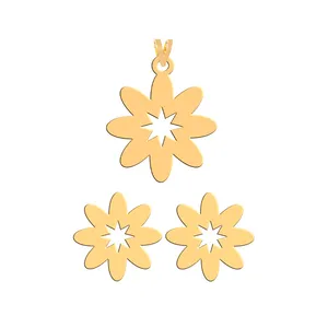 نیم ست طلا 18 عیار زنانه فرشته طرح  گل WHSL-000289