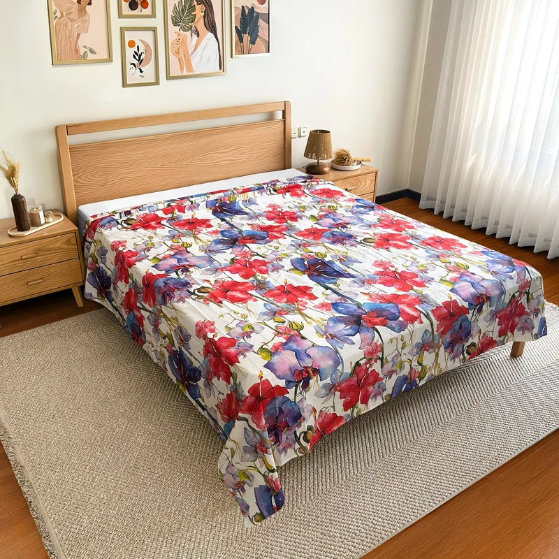 ملحفه پنبه پامیل مدل RK878ID دو نفره سایز 250x230 سانتی‌متر