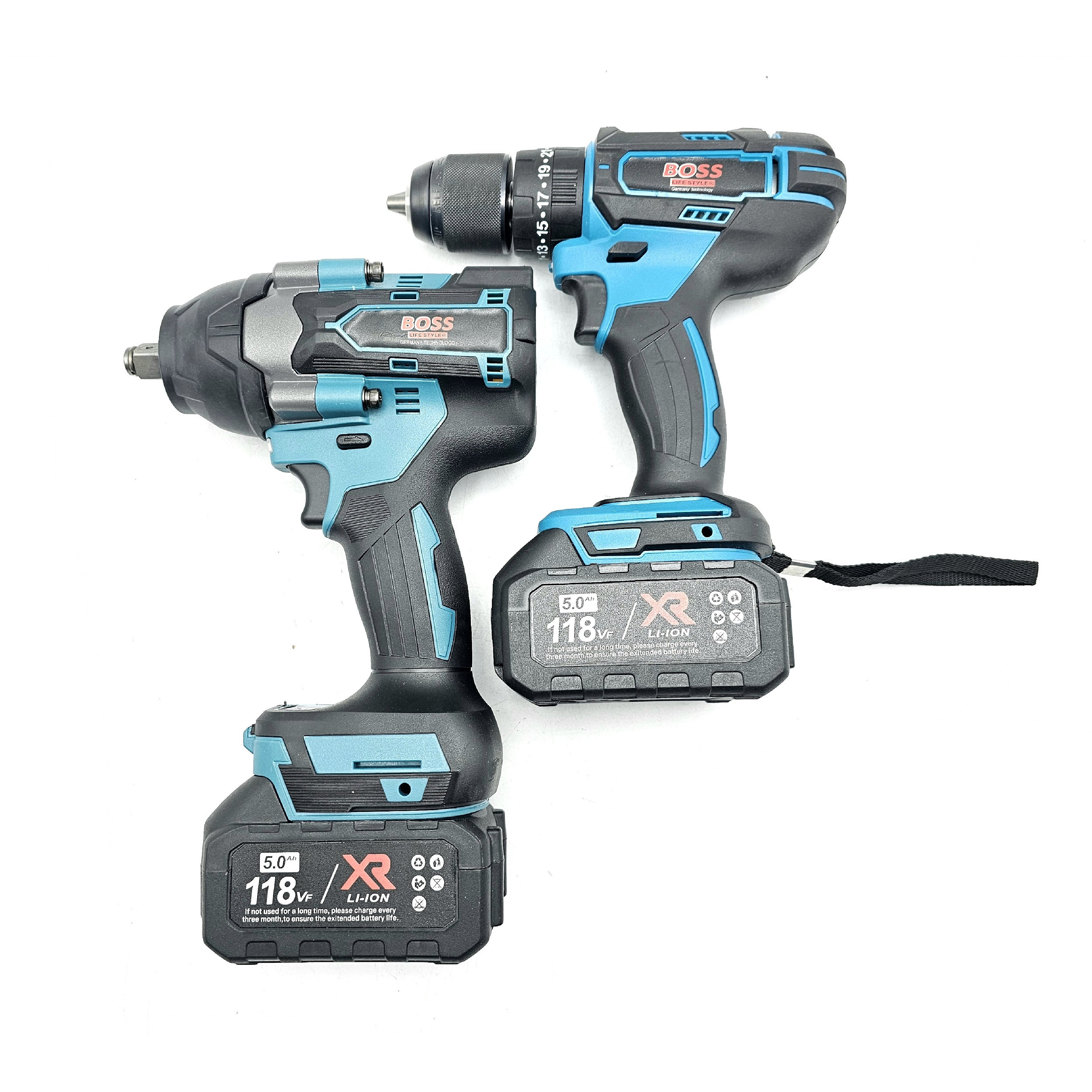 دریل چکشی و بکس شارژی براشلس باس مدل LIFE_STYLE مجموعه 2 عددی