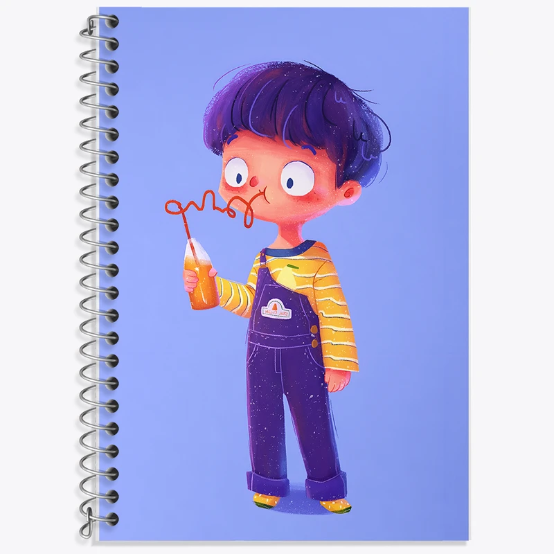 دفتر زبان 50 برگ خندالو مدل دو خط طرح پسر بامزه کد F8184