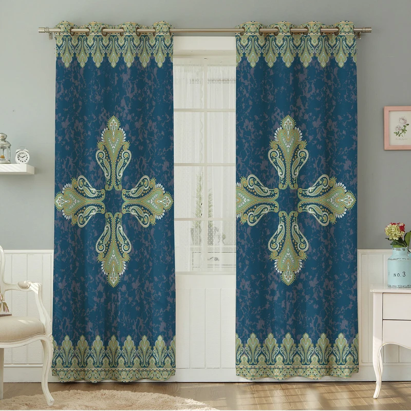 پرده نیروانا طرح   سنتی مدل هازان کد 4587 سایز 140×280 سانتی متر