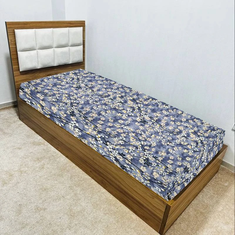 ملحفه پلی کتان مدل مینا یک نفره سایز 200x90 سانتی‌متر