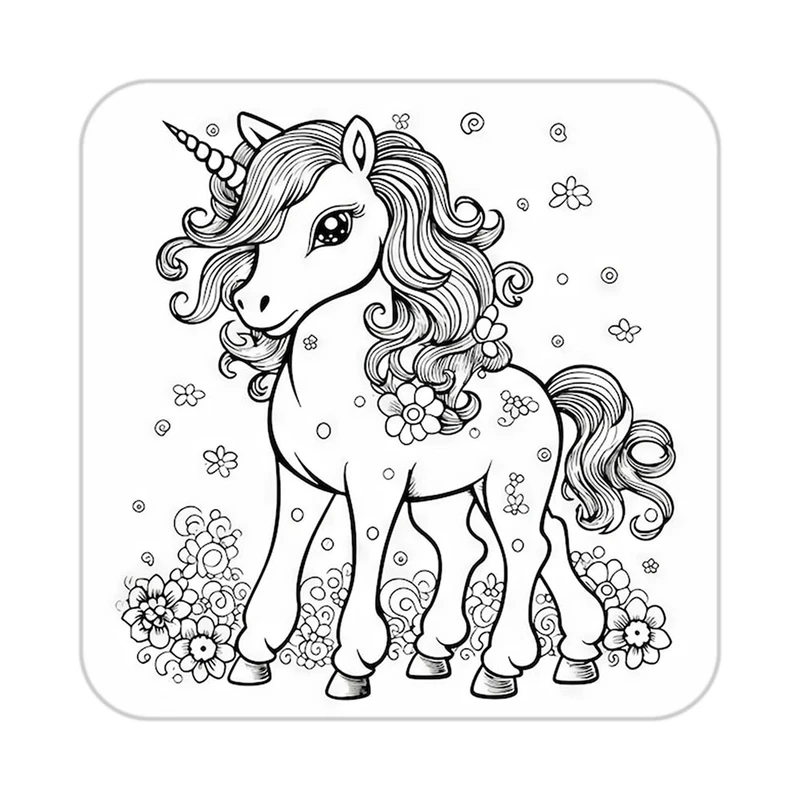 زیر لیوانی کاکتی طرح اسب تک شاخ و یونیکورن مدل mp31982