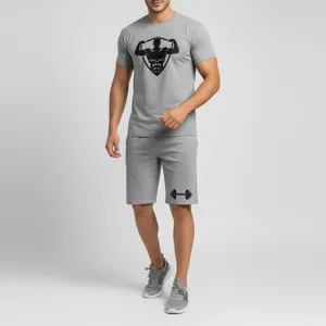 ست تی شرت و شلوارک مردانه مدل بدنسازی A47