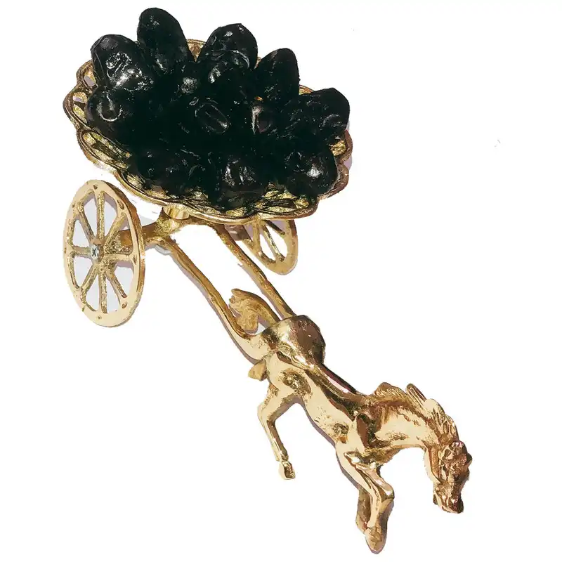 شکلات خوری برنزی مدل اسب و کالسکه