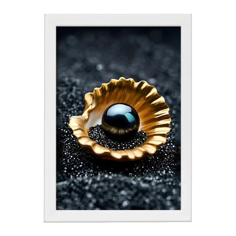 تابلو خندالو طرح مروارید سیاه و صدف کد F11522