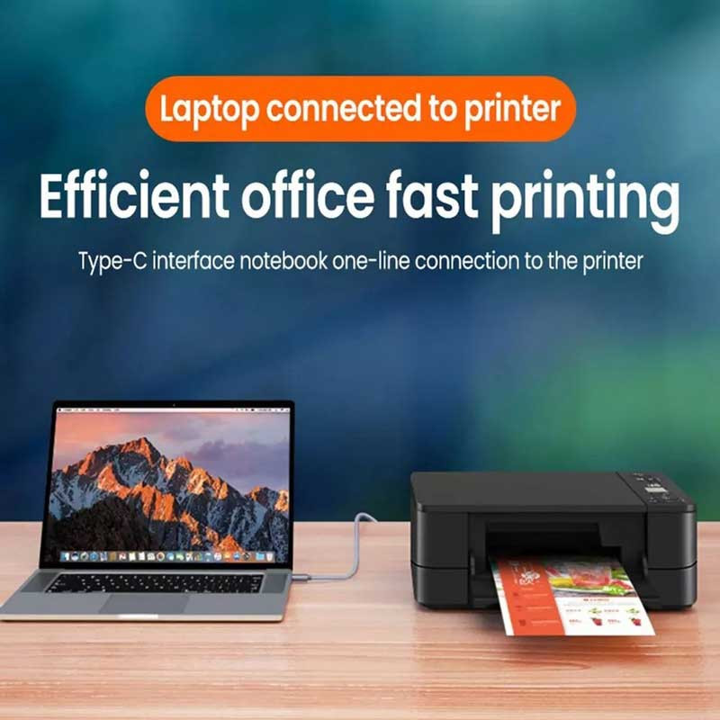 کابل USB-C پرینتر مدل NETPIL TB705 طول 0.2 متر