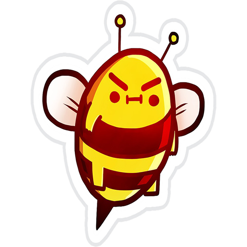 استیکر لپ تاپ طرح Angry Bee کدST66