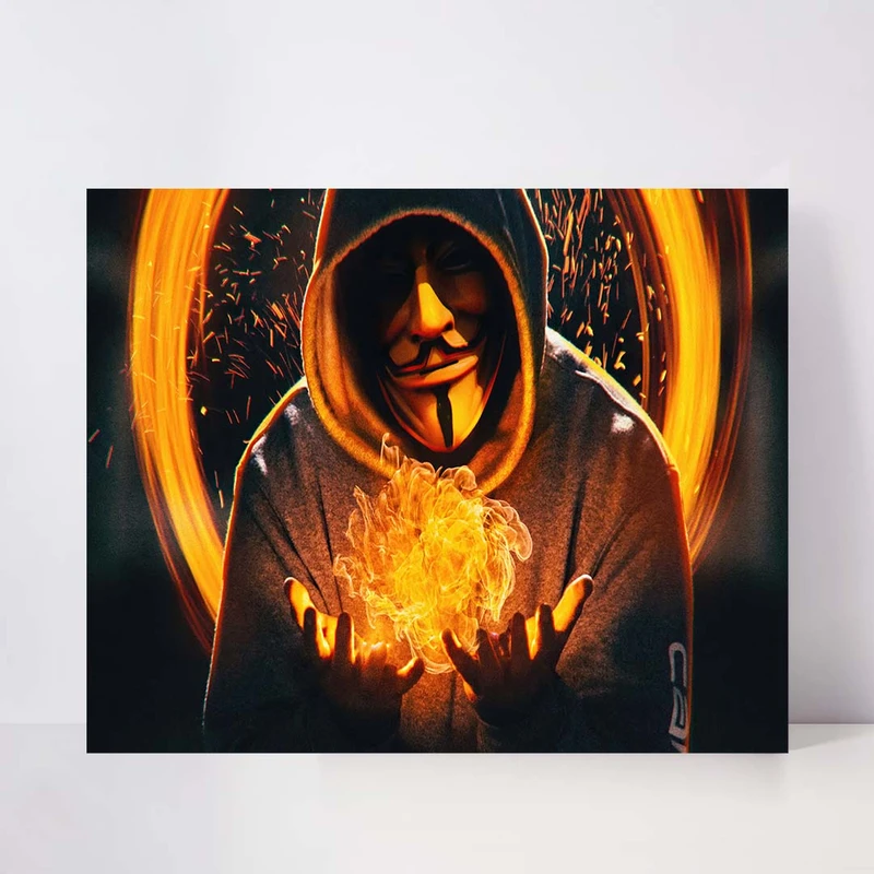 تابلو شاسی مدل flame in hand trick anonymous کد S-12013