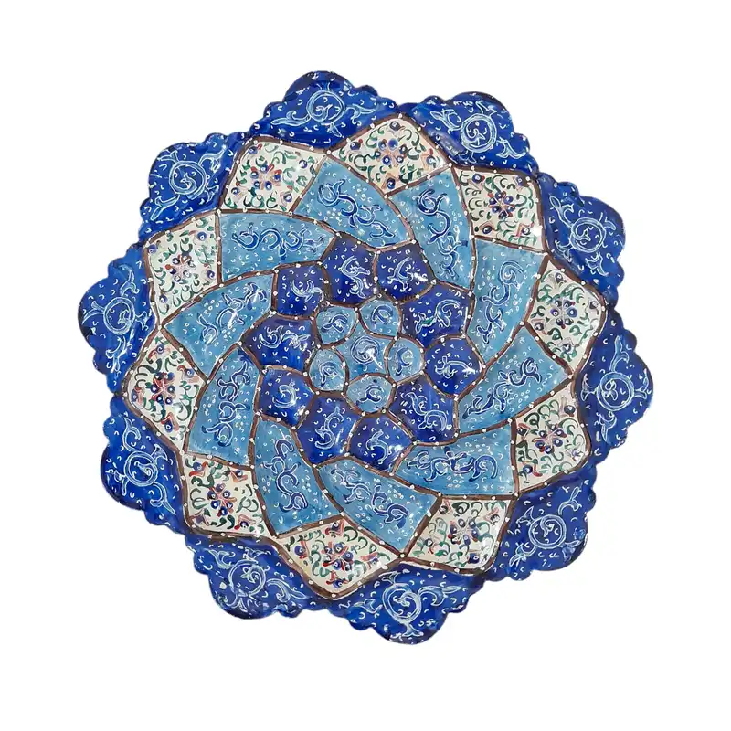 بشقاب میناکاری مسی کد 24