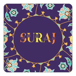 مگنت کاکتی طرح اسم سورج suraj مدل گل و بلبل کد mg18335