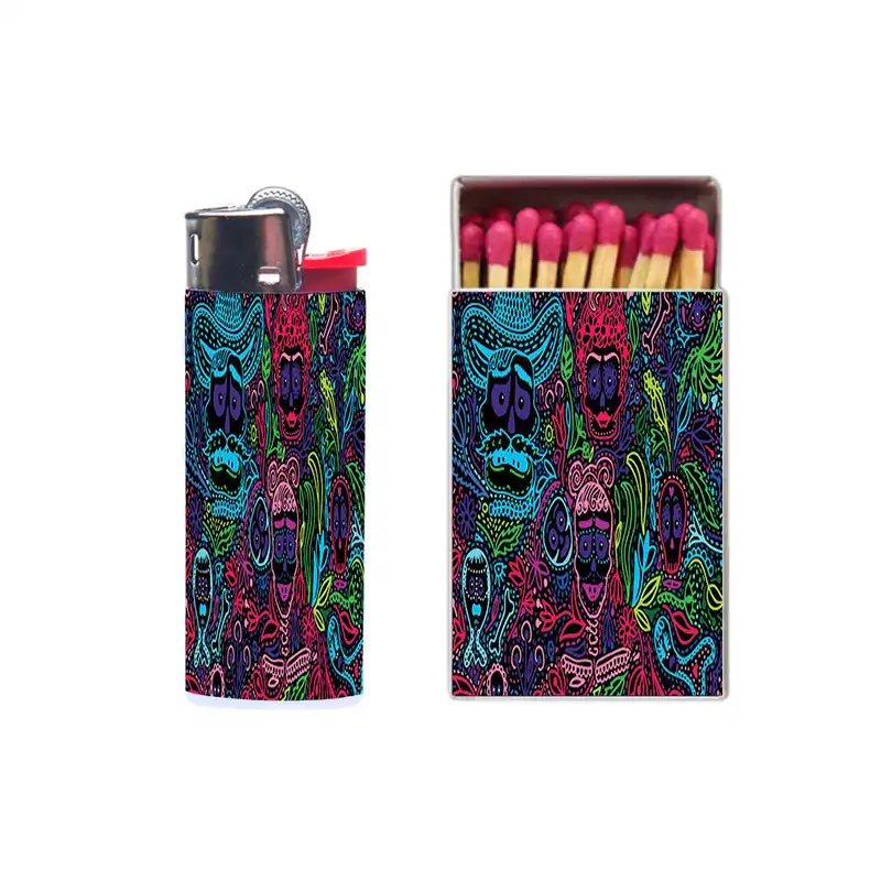 فندک مدل گرافیکی کد 360 به همراه کبریت