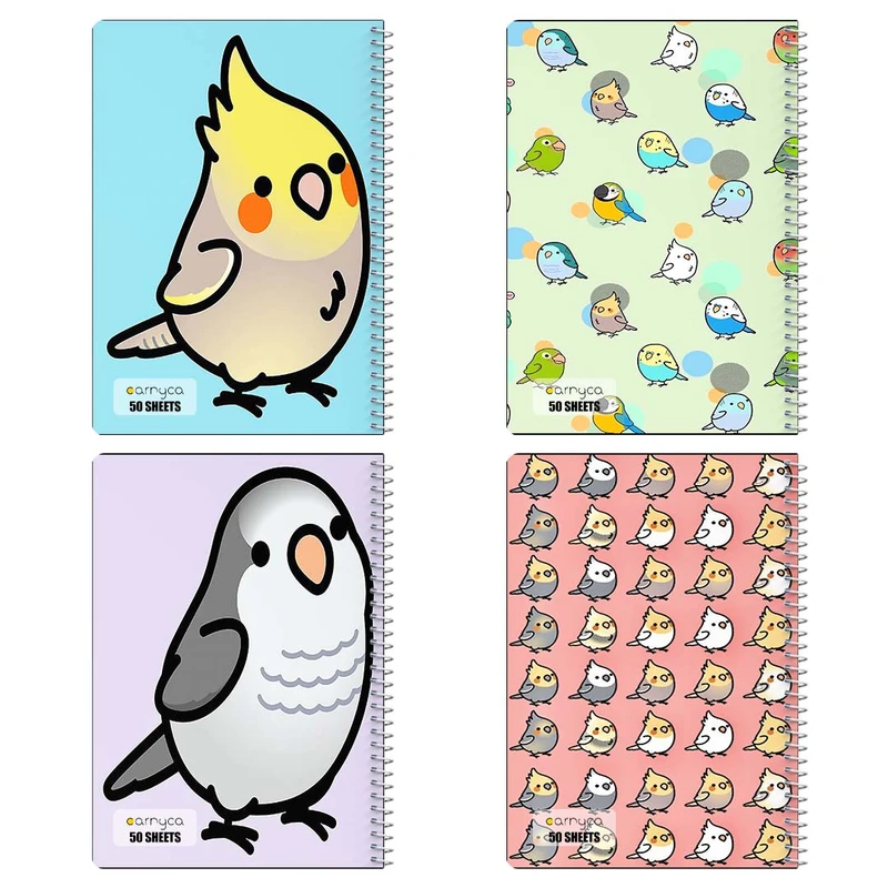 دفتر نقاشي 50 برگ کارنيکا طرح طوطی Parrot کد 95256 مجموعه 4 عددی