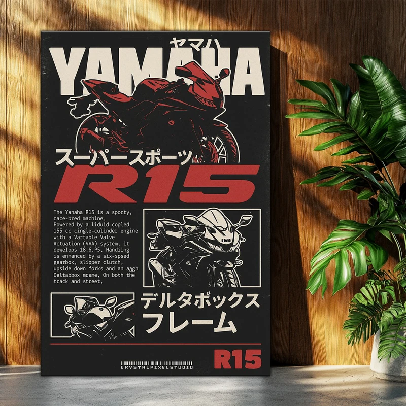 تابلو شاسی بکلیت طرح موتور سنگین یاماها YAMAHA R15 مدل T-po1545