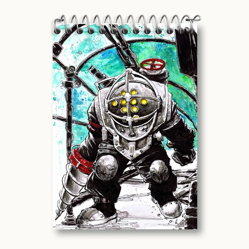 دفتر یادداشت 50 برگ خندالو مدل بازی بایوشاک (Bioshock) کد 31341