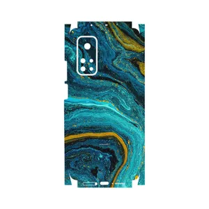 MAHOOT Turquoise marblewith golden streaks-FullSkin Cover Sticker for Xiaomi Mi 10T 5G