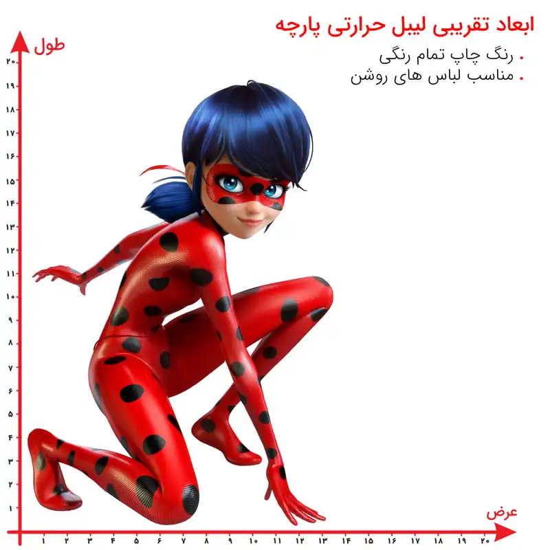 استیکر پارچه و لباس مدل برچسب DTF طرح دختر کفشدوزکی