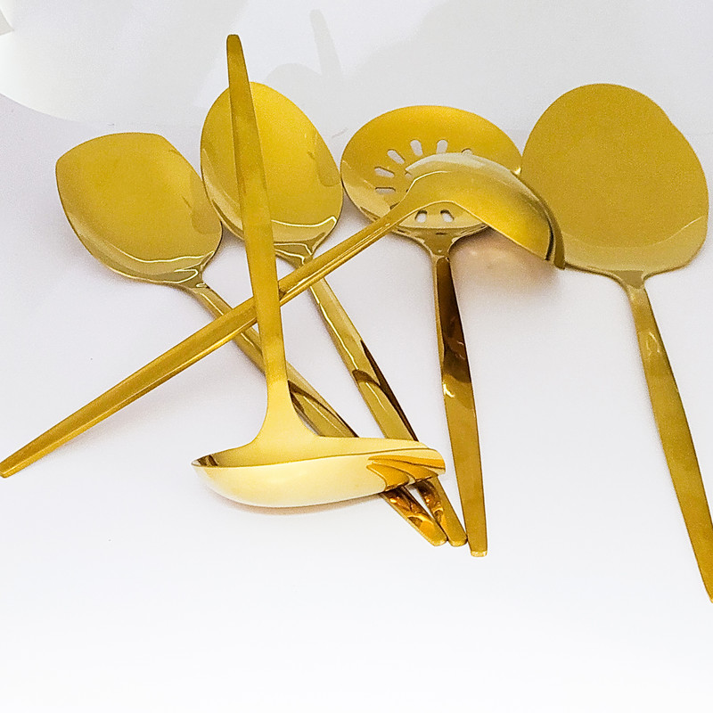 سرویس کفگیر و ملاقه 6 پارچه مدل دوناگلد سرویس کفگیر و ملاقه 6 پارچه مدل دوناگلد