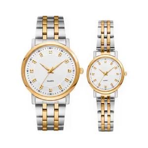 ست ساعت مچی عقربه‌ای کوارتز زنانه و مردانه مدل بند فلزی کلاسیک 150