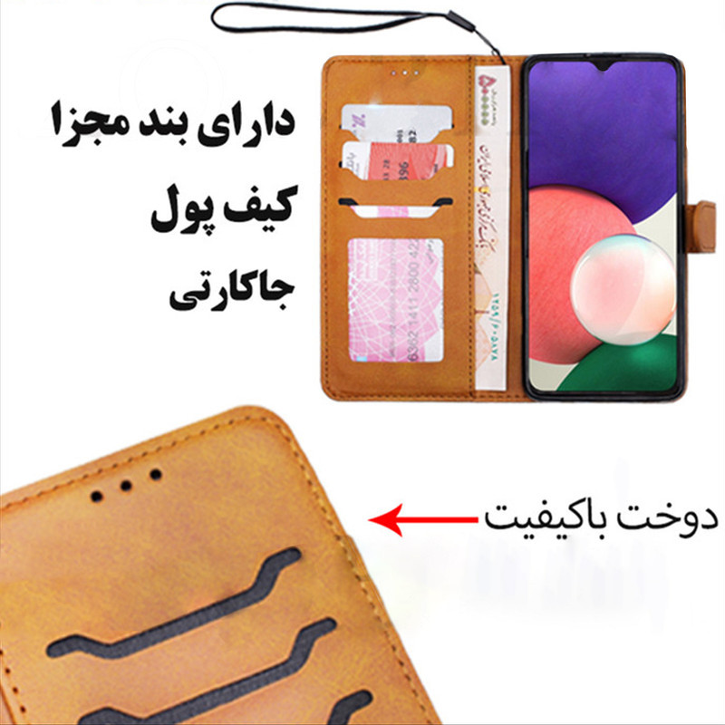 کیف کلاسوری مدل چرمی مناسب برای گوشی موبایل شیائومی Redmi Note 10 4G / Note 10s / Poco M5s