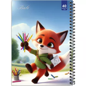 دفتر نقاشی 40 برگ انتشارات بله طرح روباه کوچولوی نقاش کد A4-K297