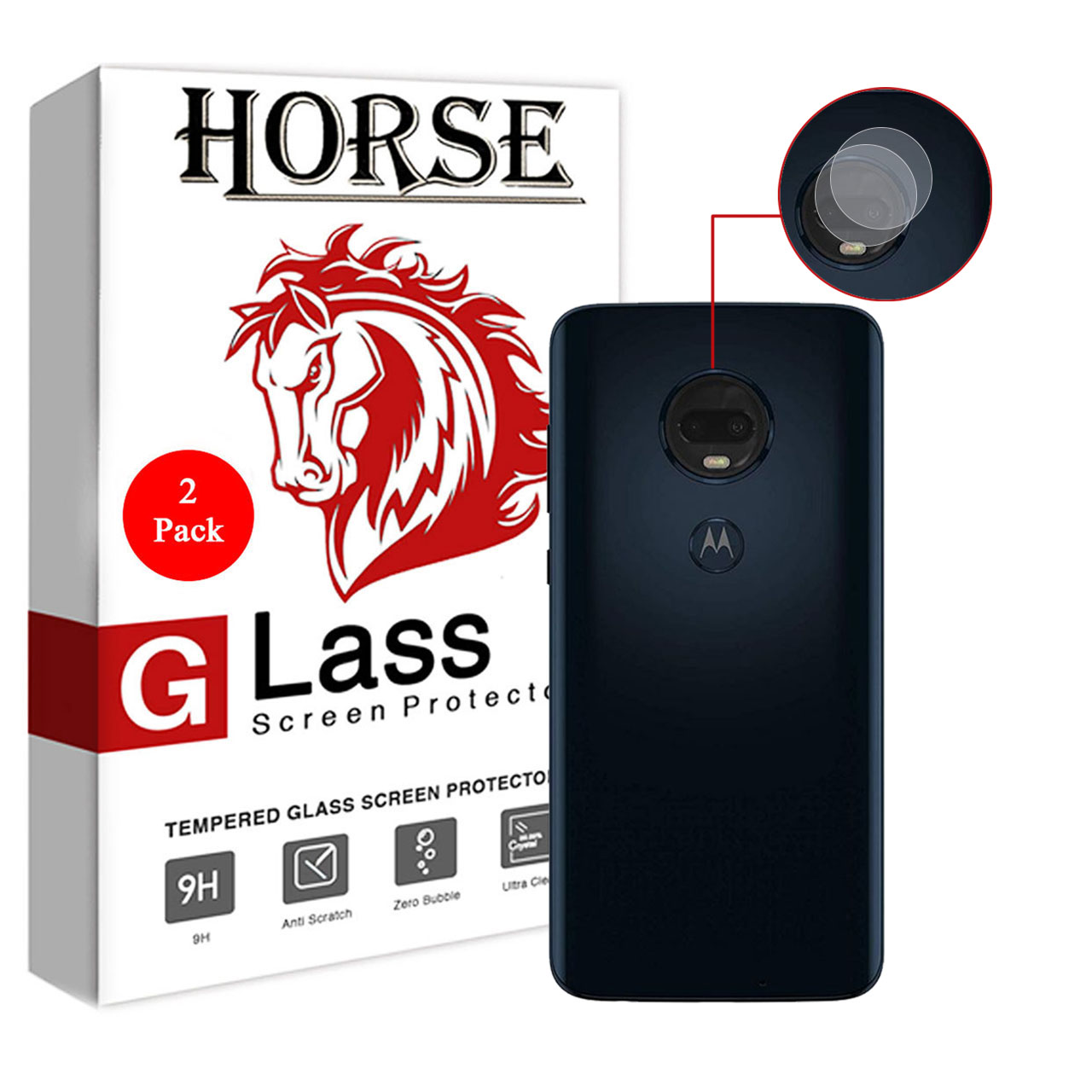 محافظ لنز دوربین هورس مدل UTF مناسب برای گوشی موبایل موتورولا Moto G7 بسته دو عددی