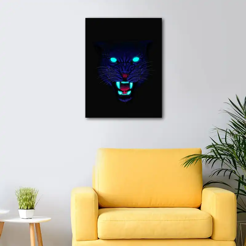 تابلو شاسی عرش مدل فانتزی ببر شبرنگ نئونی کد As2069