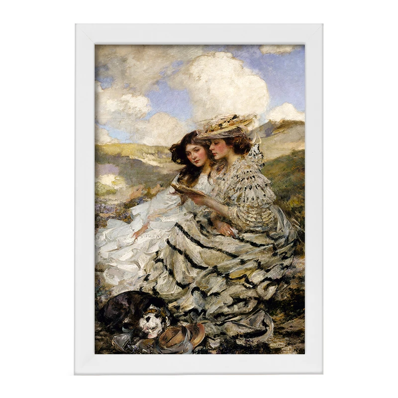 تابلو خندالو مدل نقاشی در تپه های شنی اثر جیمز جبوسا شانون کد F12484