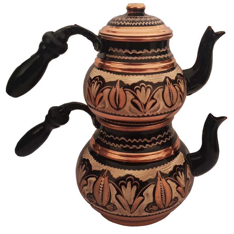  ست قوری و کتری مسی مدل 5 نفره کد 224
